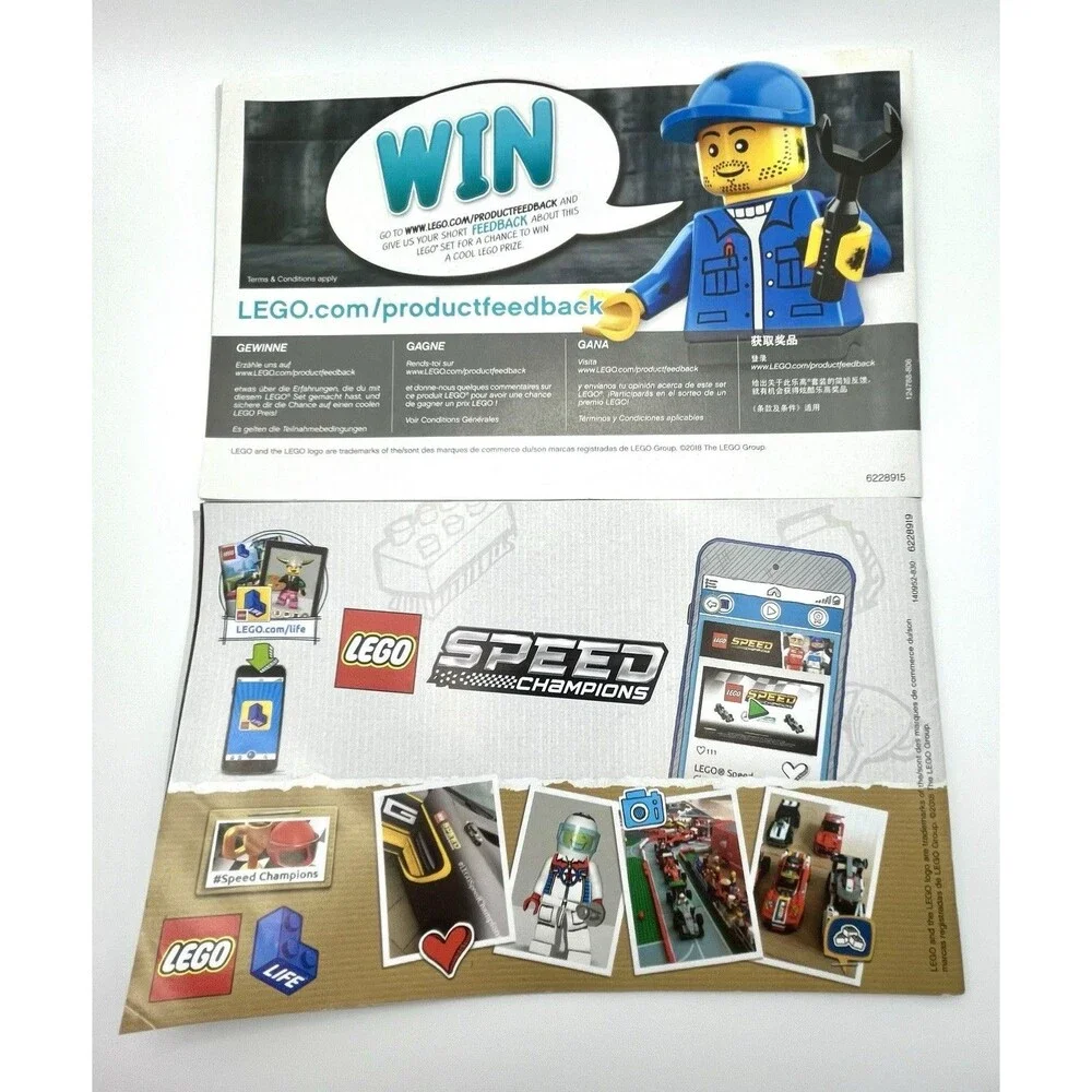 Lego Manual Only 75888 Speed Champoins Porsche Paper Instructions